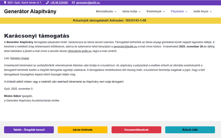 Karácsonyi illetve öltöny támogatás